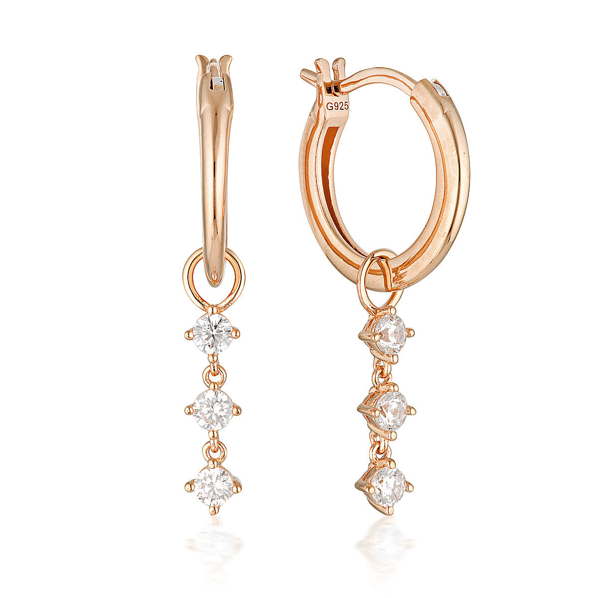 GEORGINI SUMMER SORBET MATCHA MAGIC EARRINGS ROSE GOLD