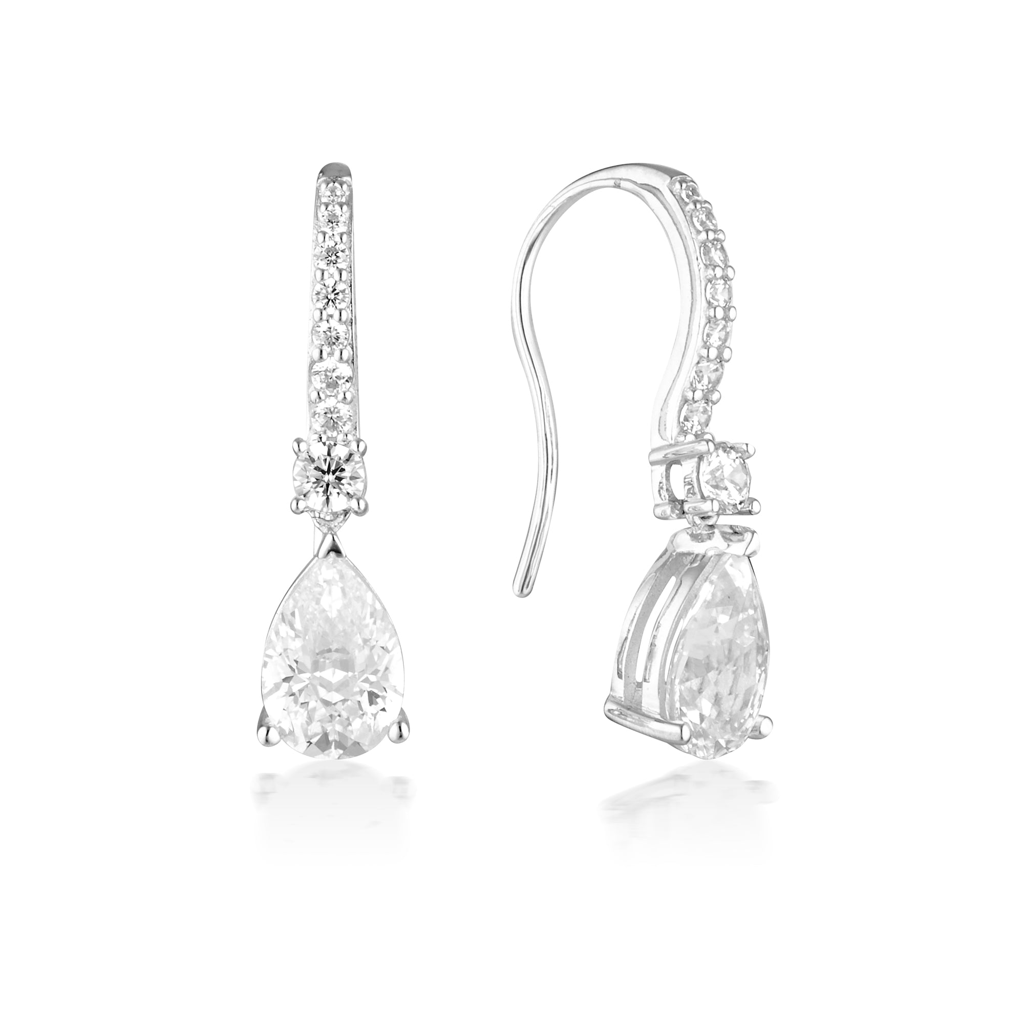 GEORGINI ICONIC BRIDAL ELIZABETH EARRINGS SILVER