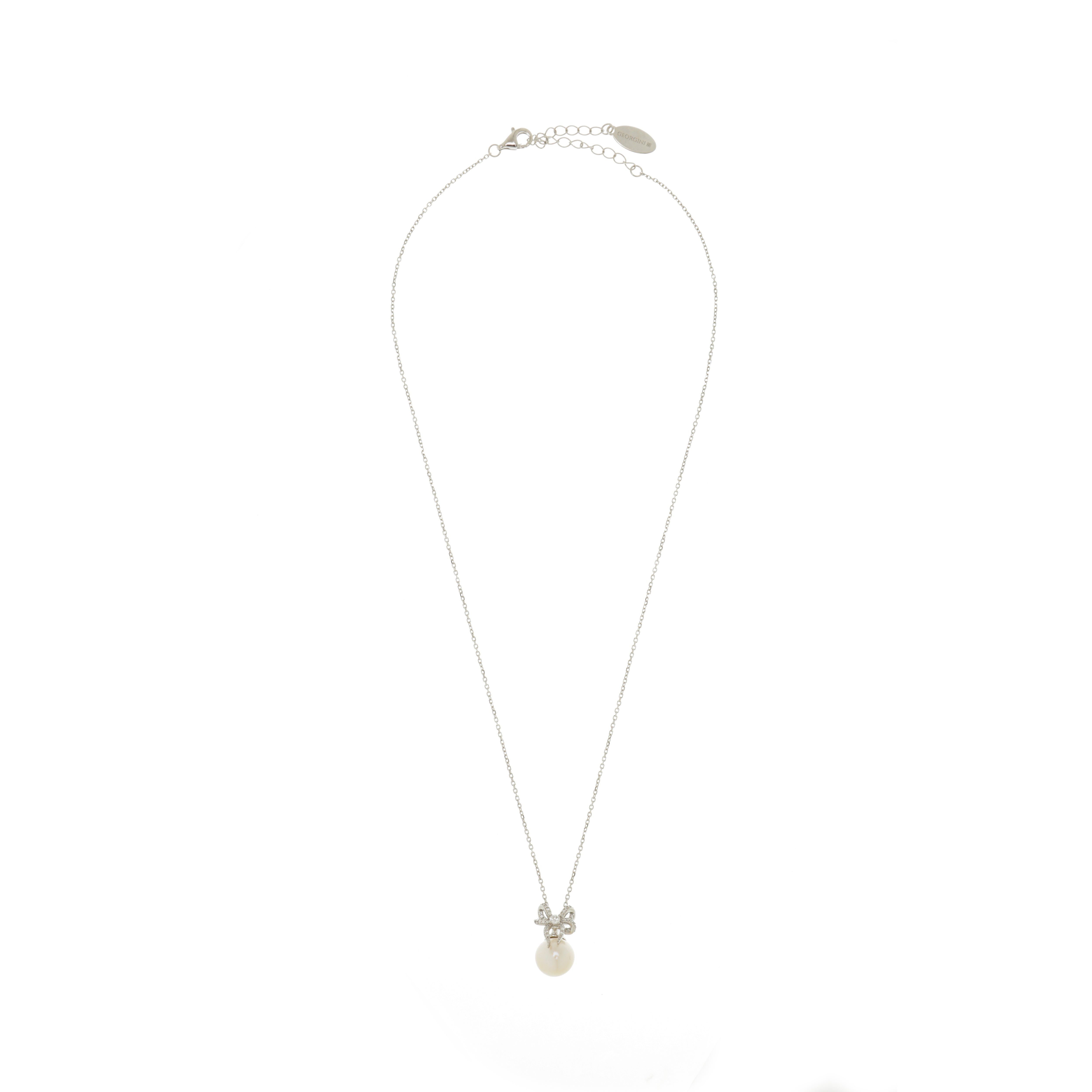 GEORGINI SWEETHEART BOW FRESHWATER PEARL NECKLACE