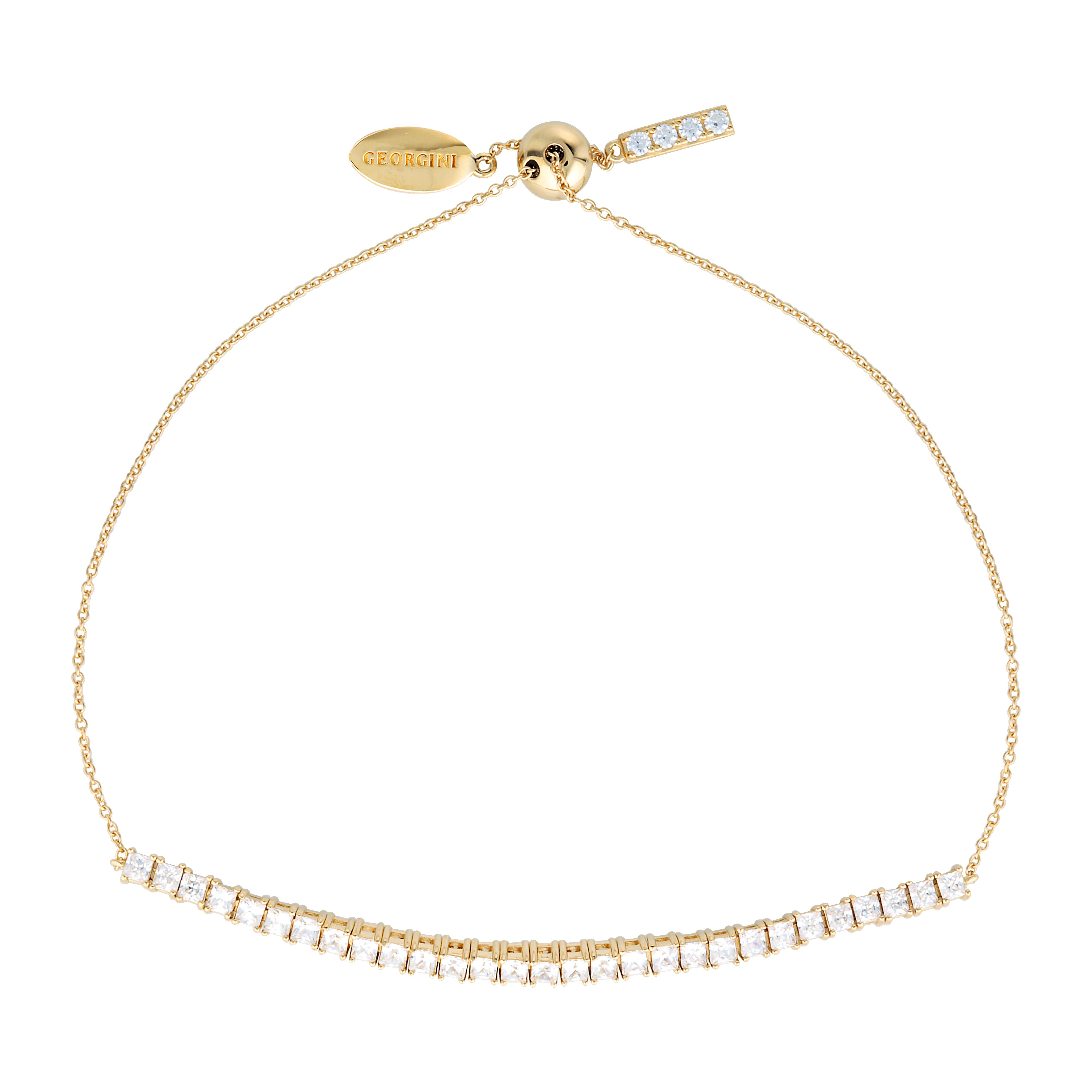 GEORGINI ICONIC BRIDAL VERA 2MM BRACELET GOLD ADJUSTABLE