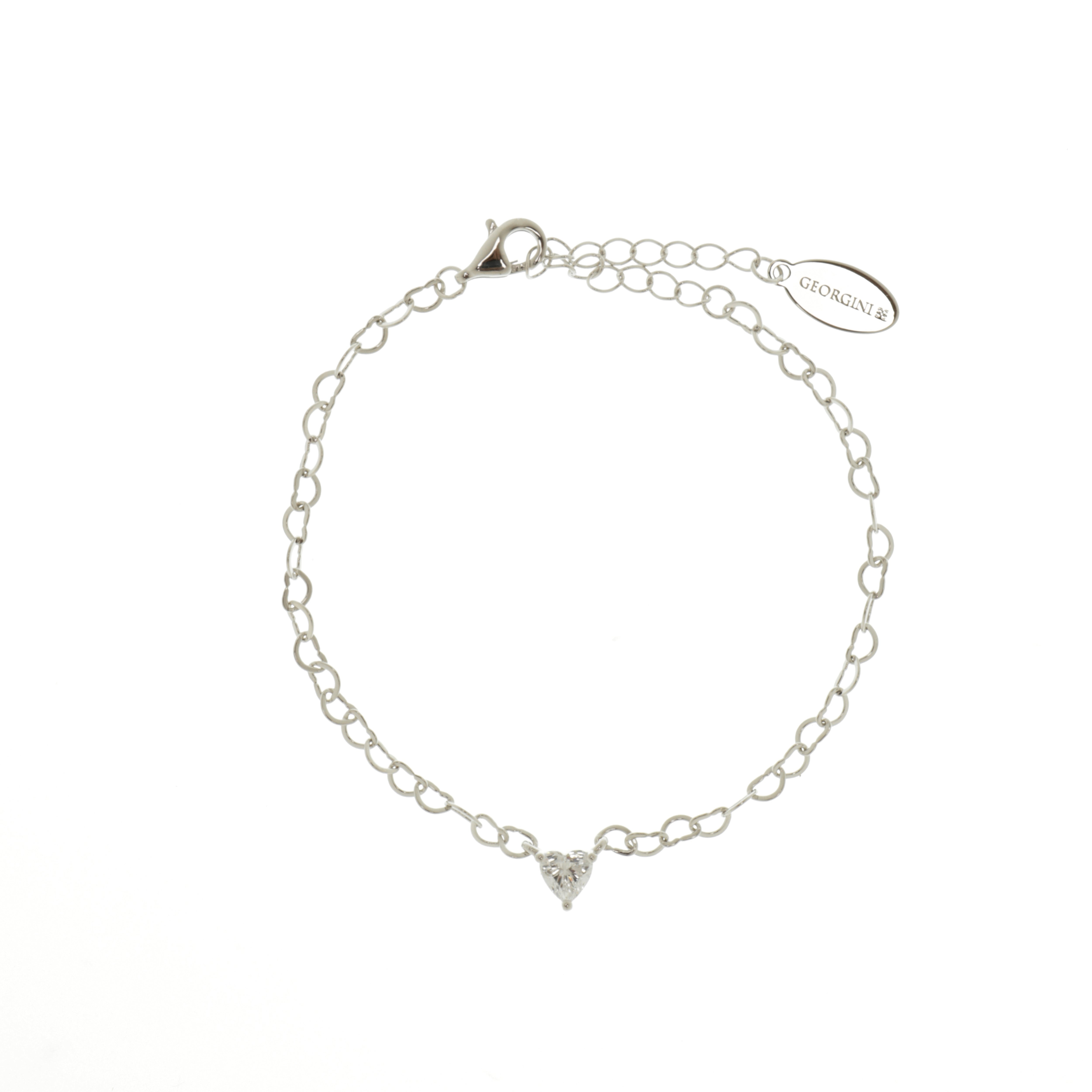 GEORGINI SWEETHEART HEART CHAIN BRACELET SILVER