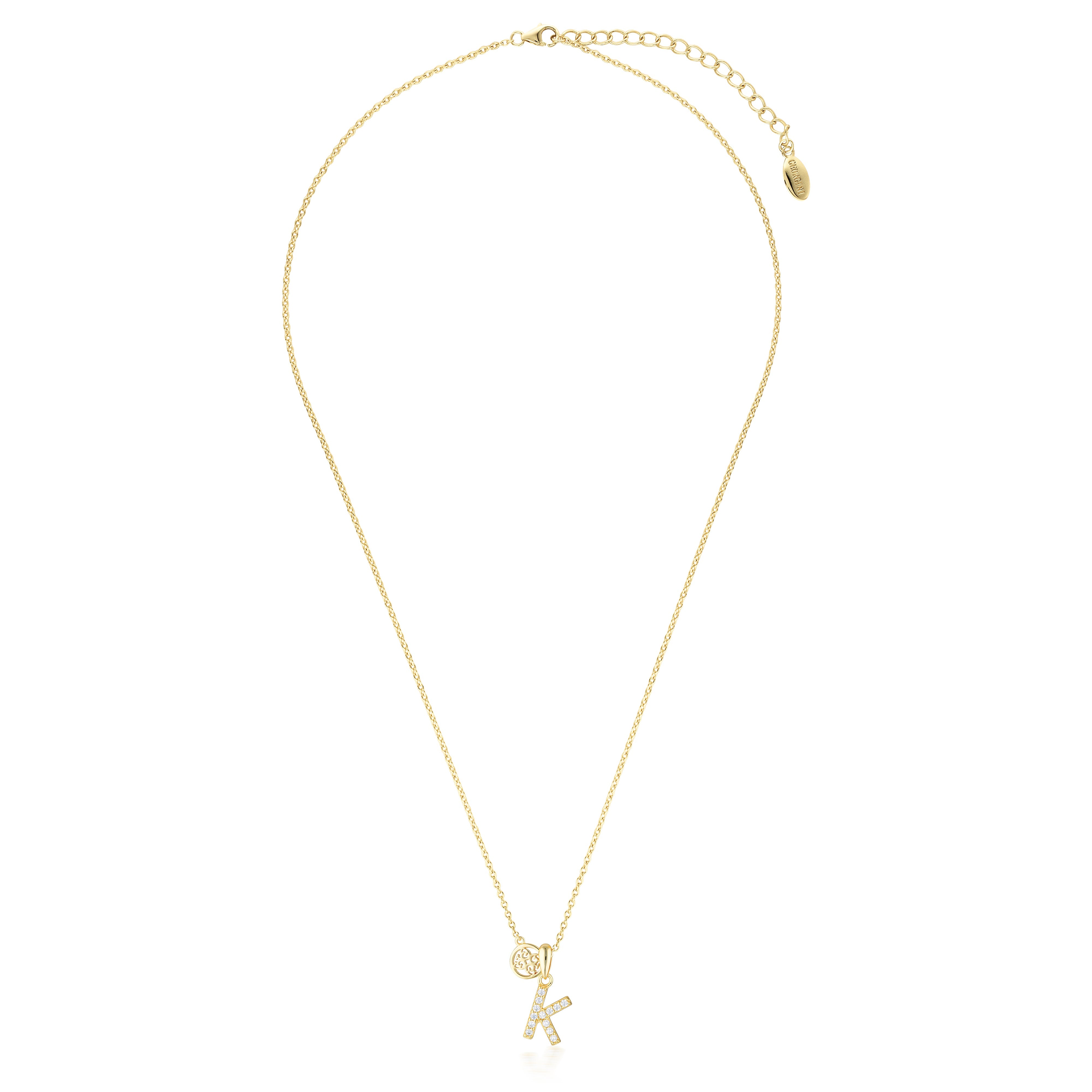 GEORGINI LUXURY LETTERS K INITIAL PENDANT GOLD