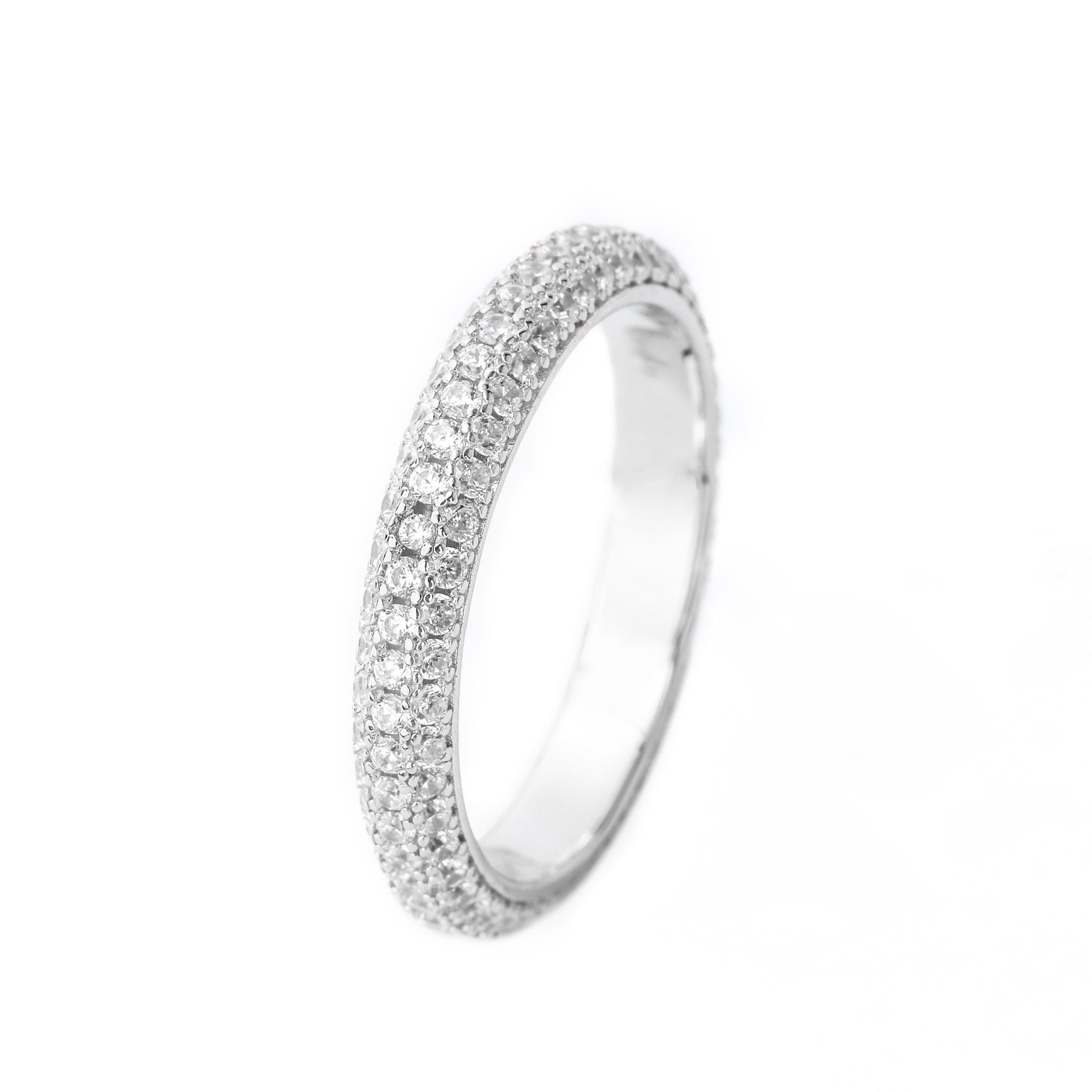 GEORGINI GODDESS PAVE RING SILVER