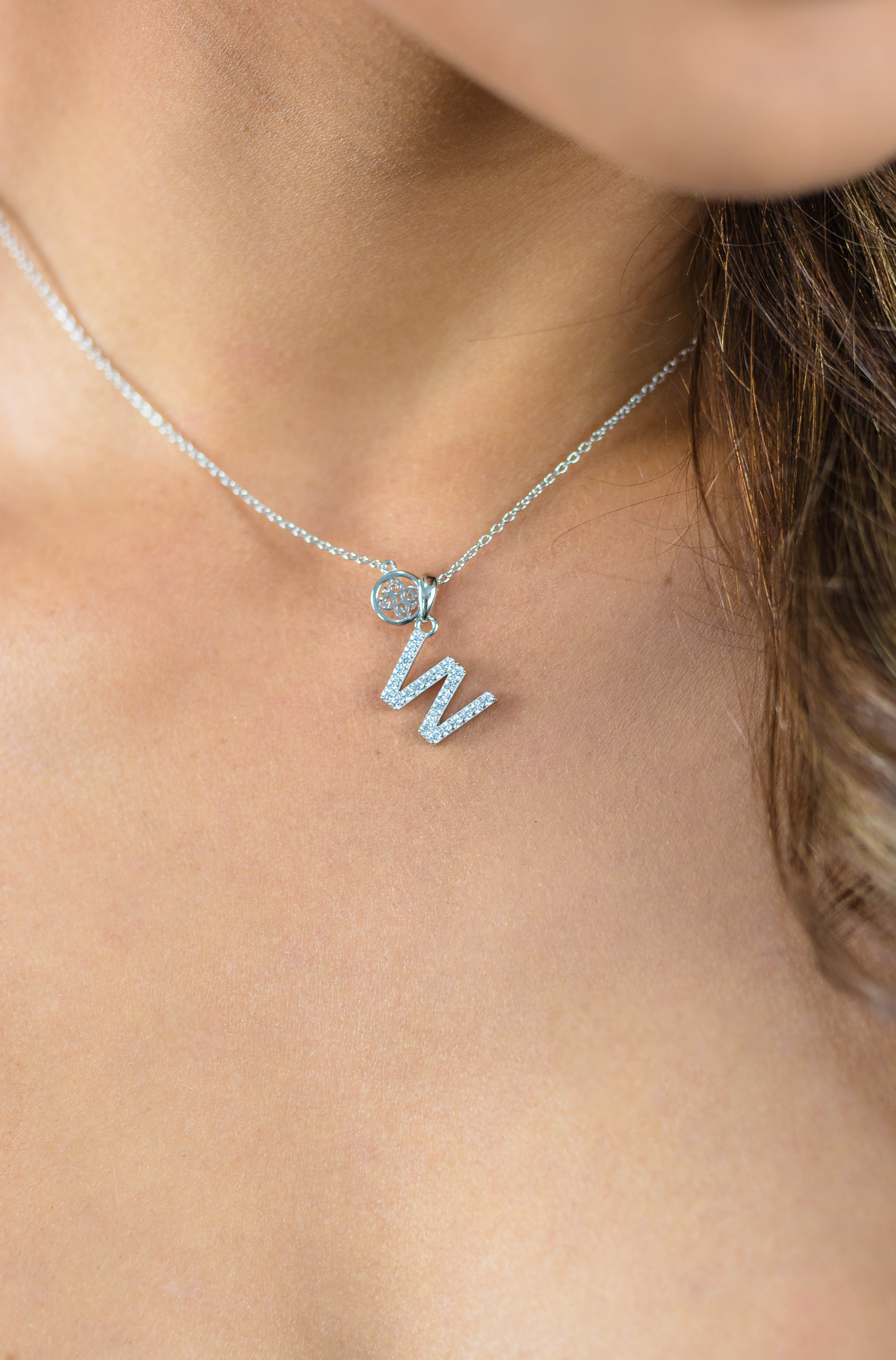 GEORGINI LUXURY LETTERS W INITIAL PENDANT SILVER