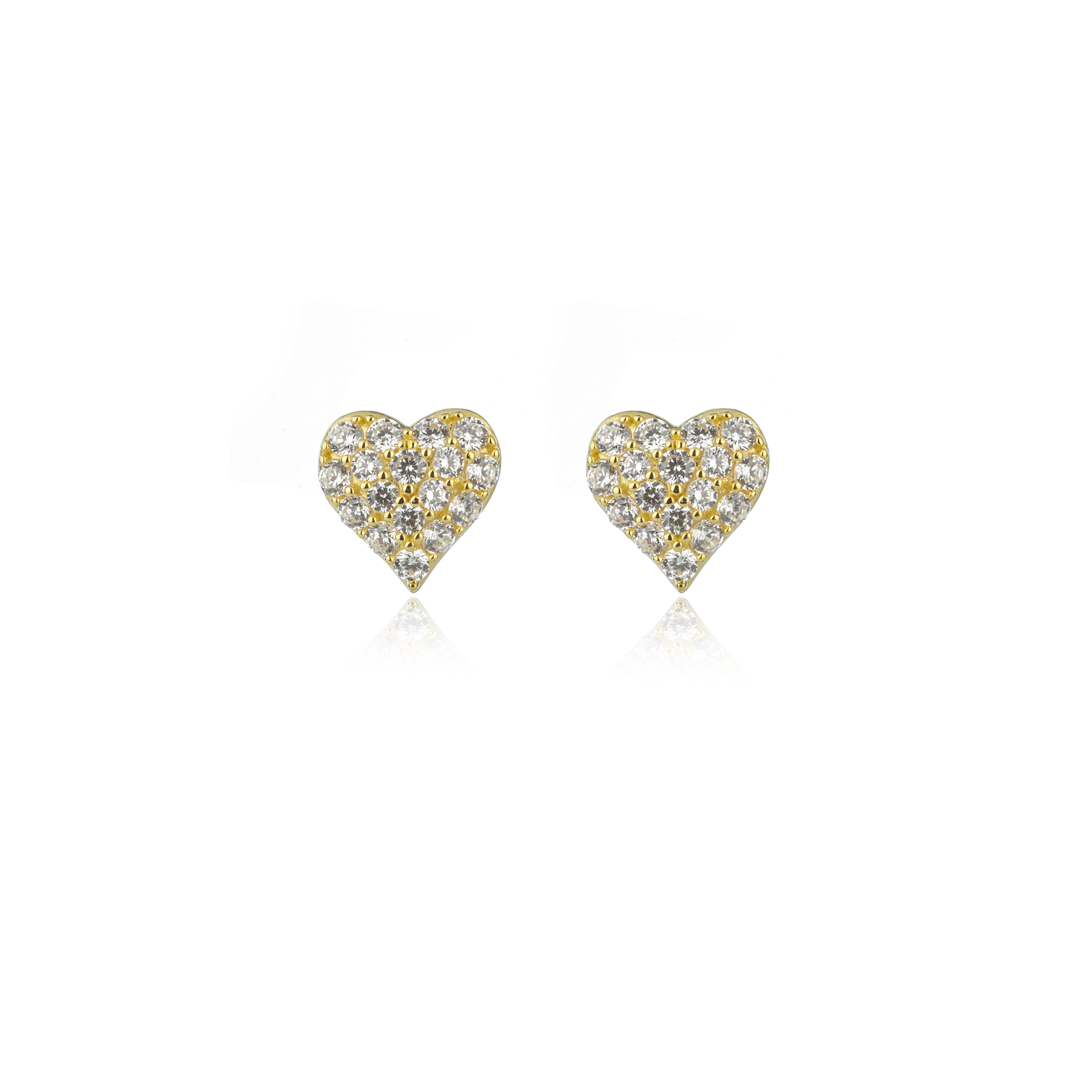 GEORGINI SWEETHEART SPARKLY HEART STUDS GOLD