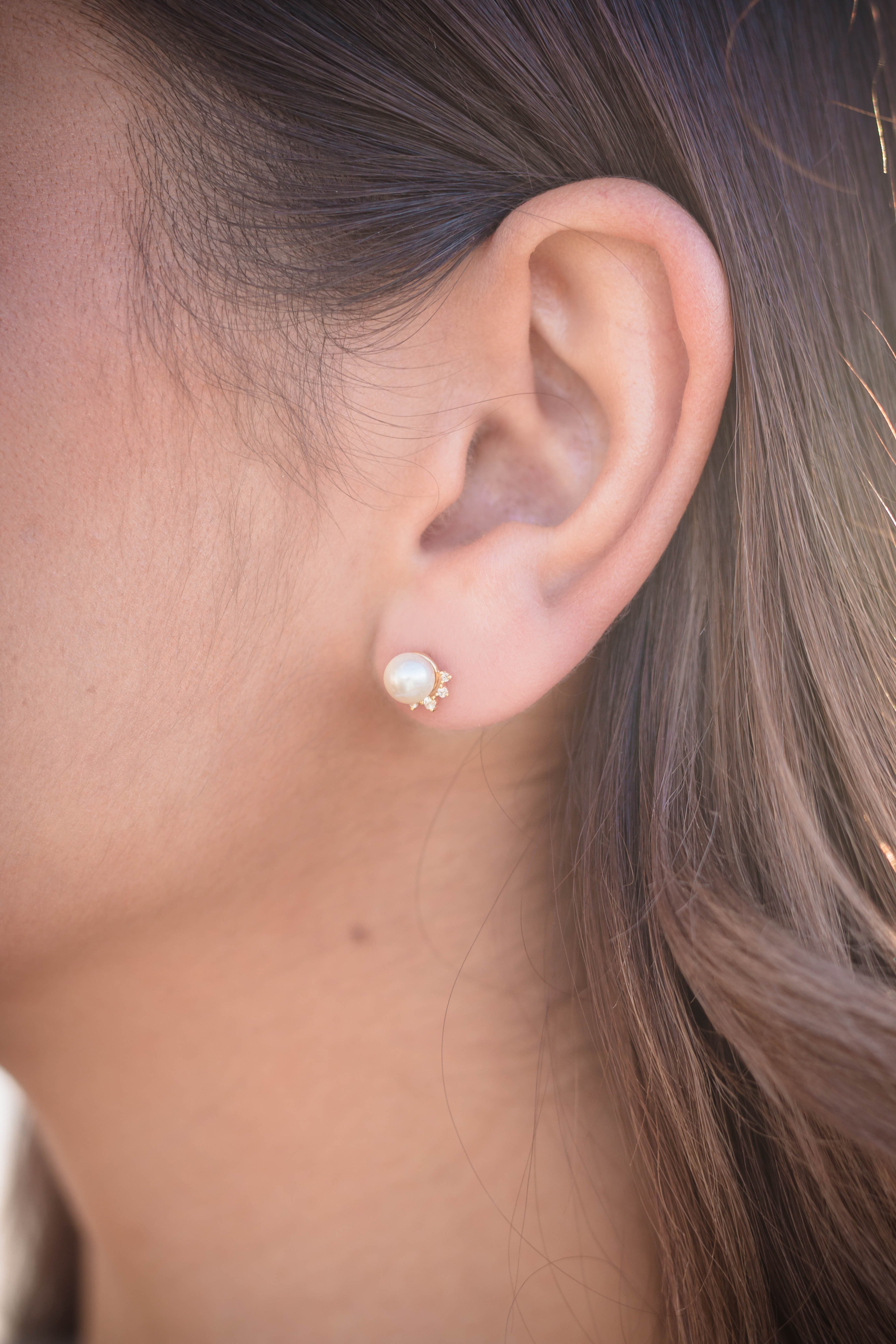 GEORGINI OCEANS COOGEE FRESHWATER PEARL EARRINGS GOLD