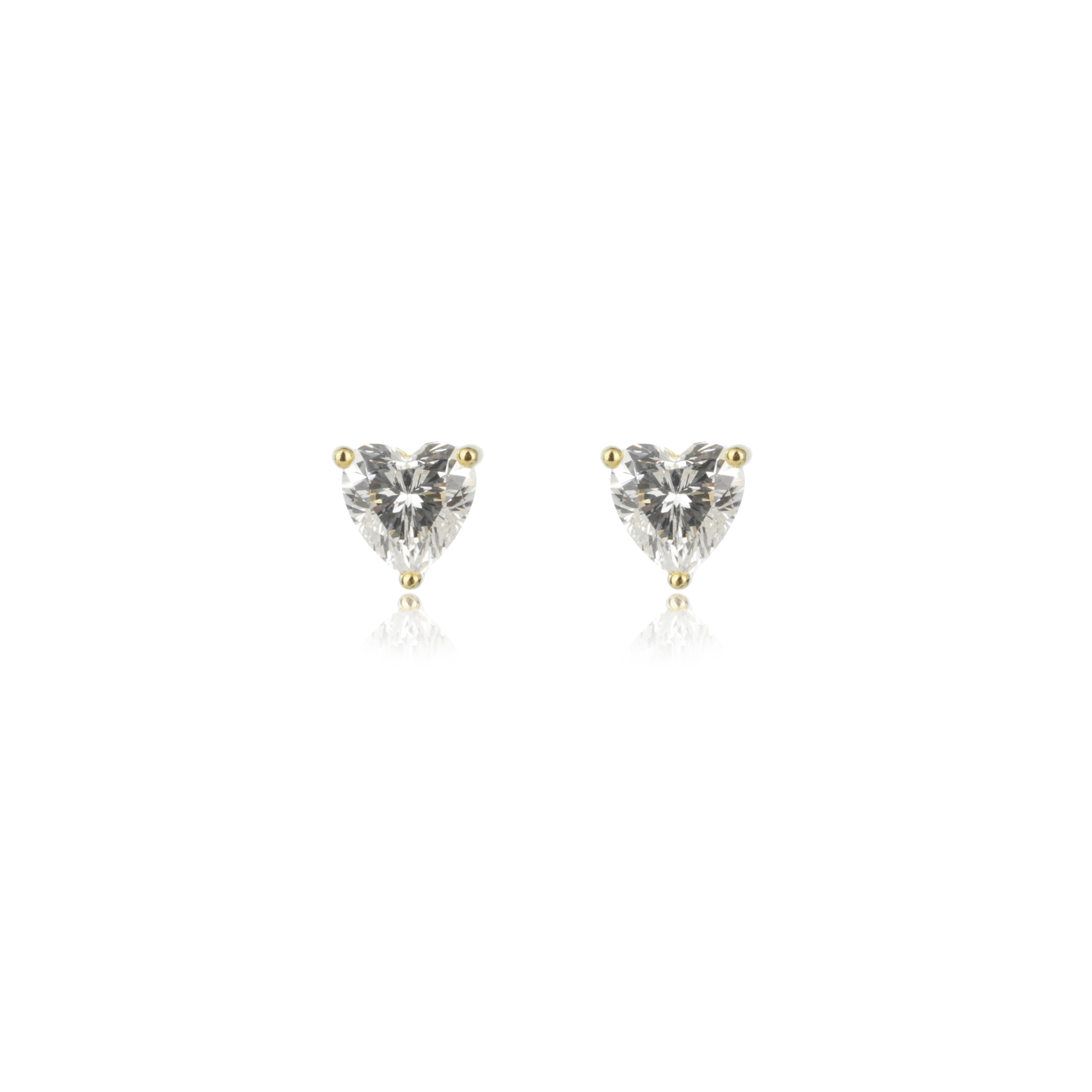 GEORGINI SWEETHEART HEART STUDS GOLD