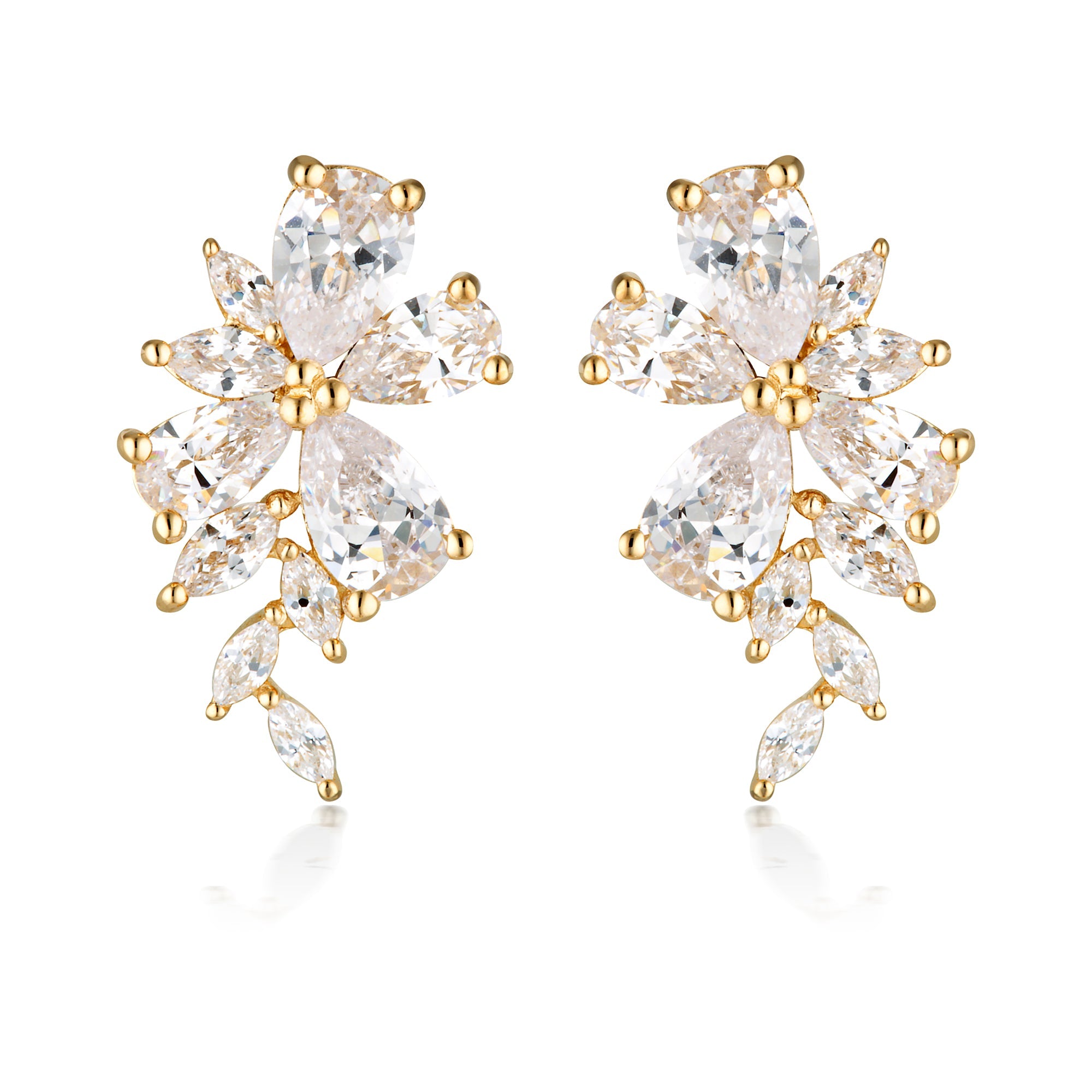 GEORGINI ICONIC BRIDAL HYACINTH EARRINGS GOLD