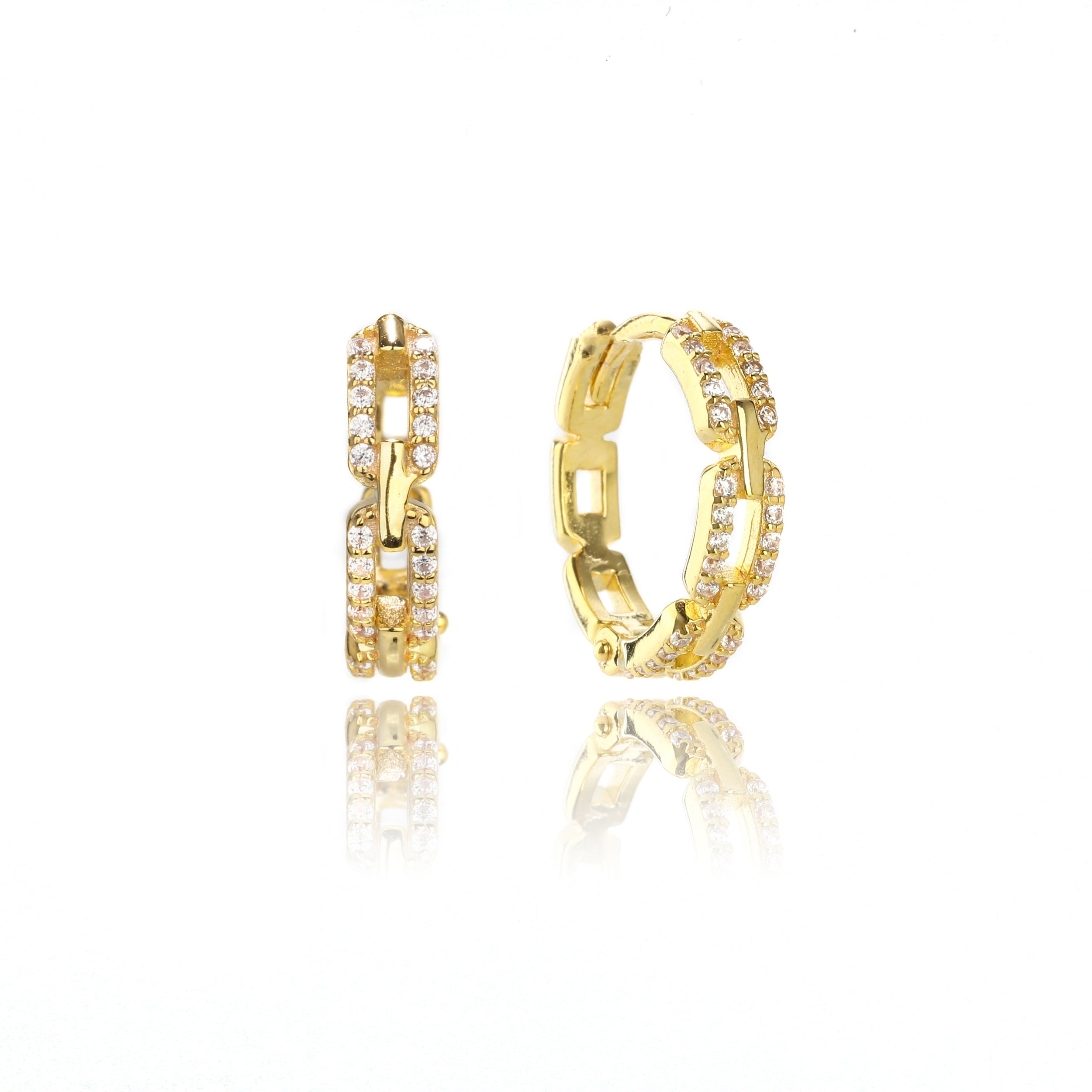 GEORGINI GODDESS LINK HOOP EARRINGS GOLD