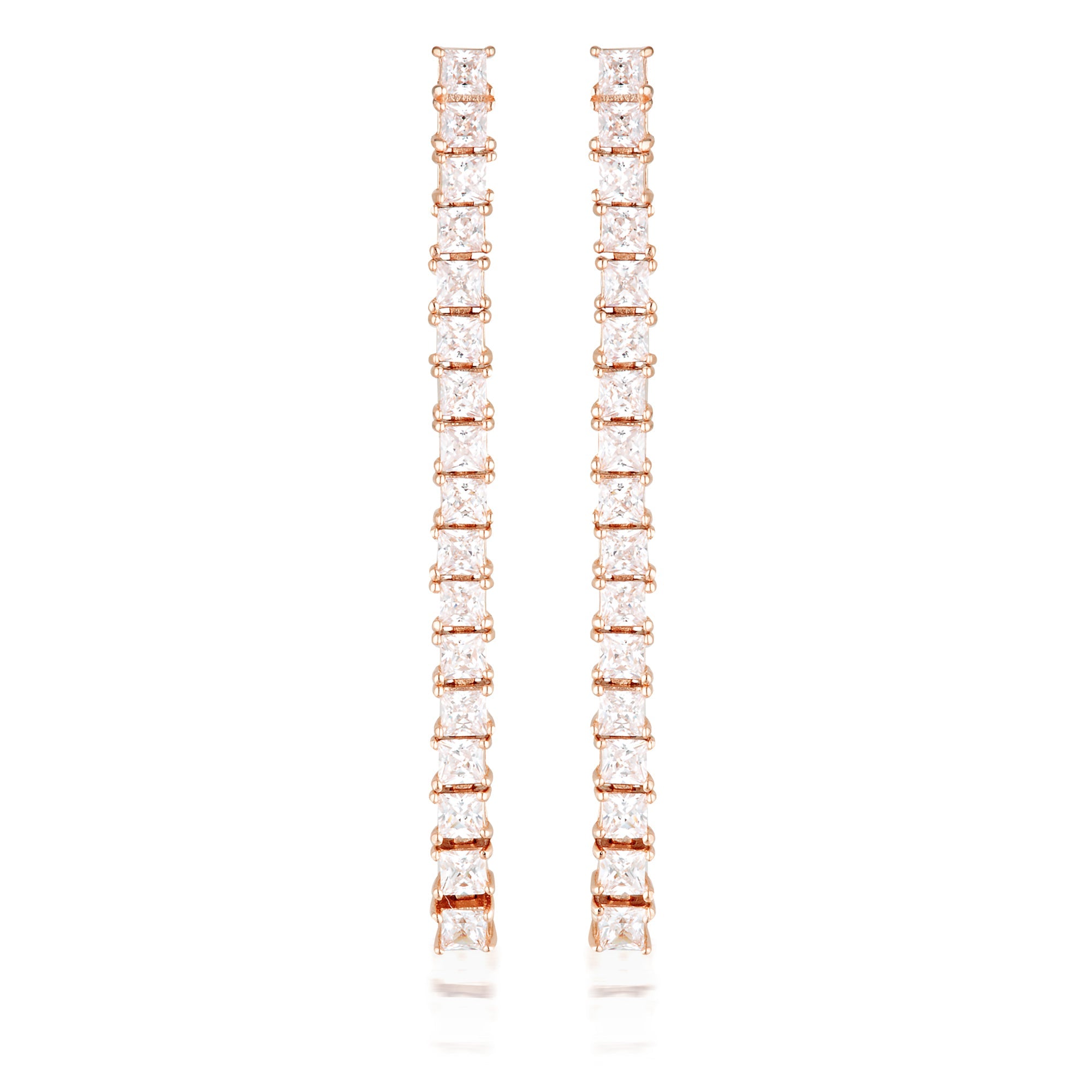 GEORGINI ICONIC BRIDAL VERA EARRINGS ROSE GOLD