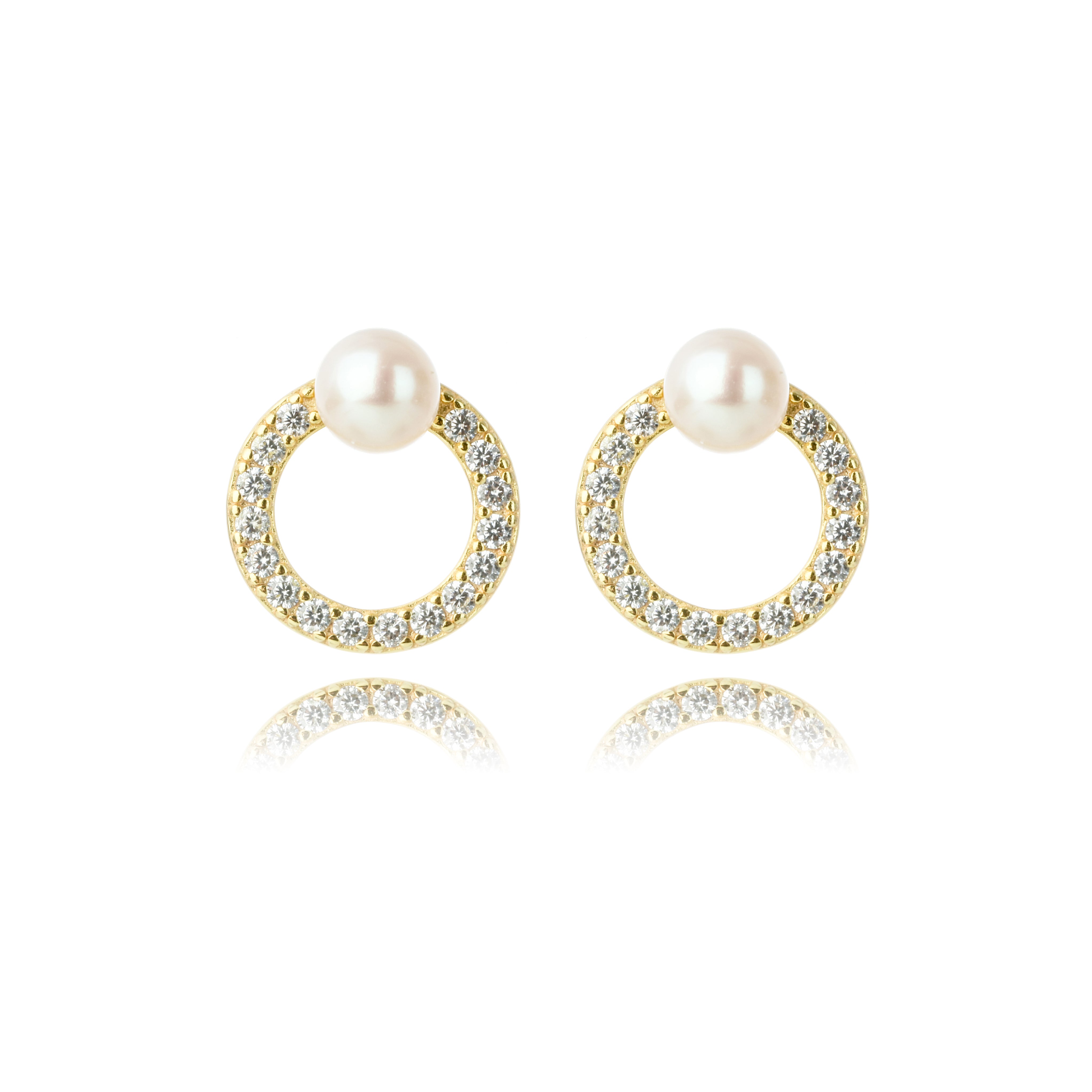 GEORGINI OCEANS BYRON FRESHWATER PEARL EARRINGS GOLD