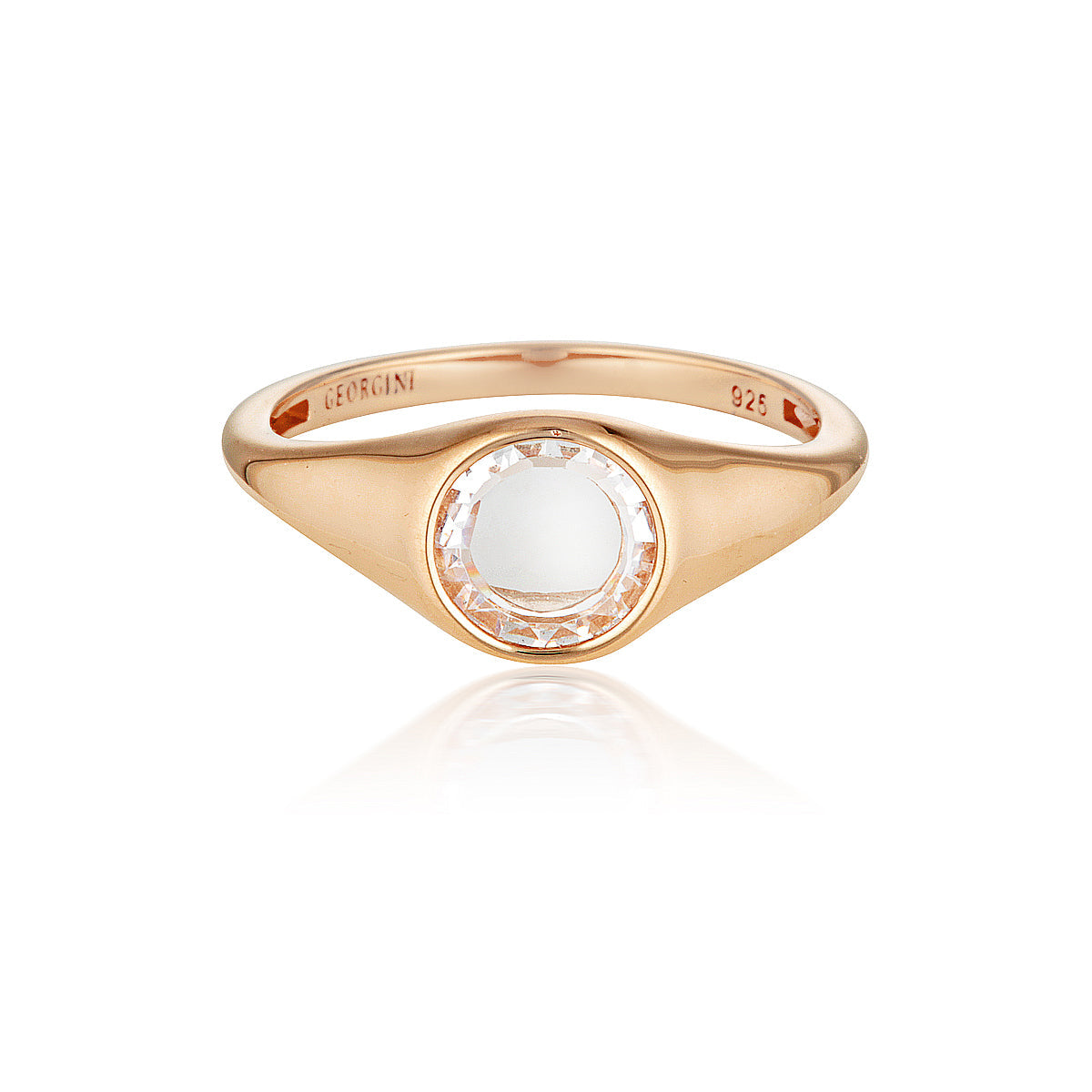 GEORGINI NOEL NIGHTS SLICED STONE RING ROSE GOLD