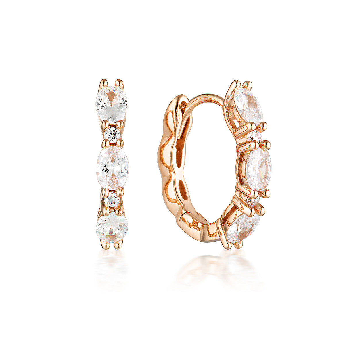 GEORGINI AURORA GLIMMER EARRINGS ROSE GOLD