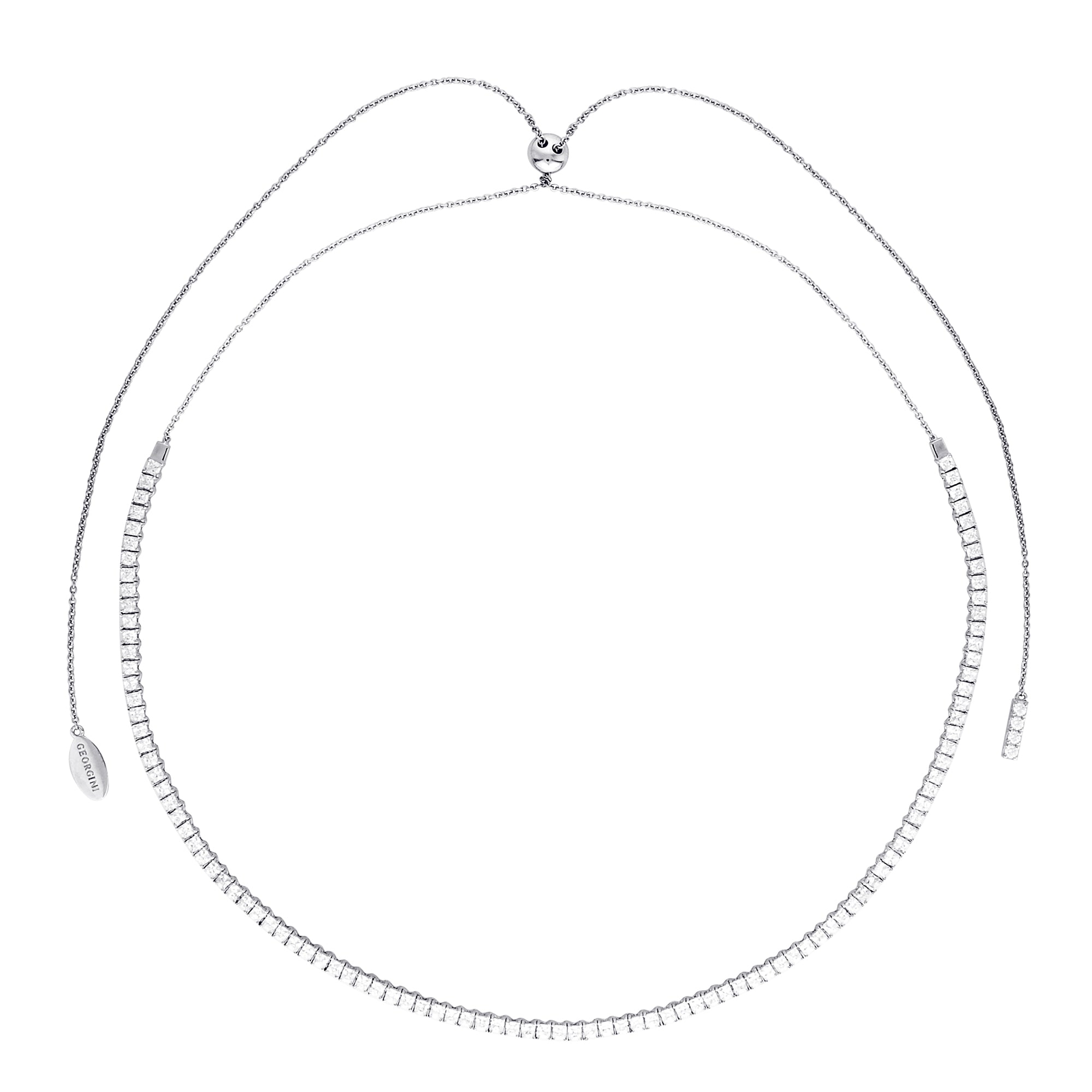 GEORGINI ICONIC BRIDAL VERA NECKLACE SILVER ADJUSTABLE