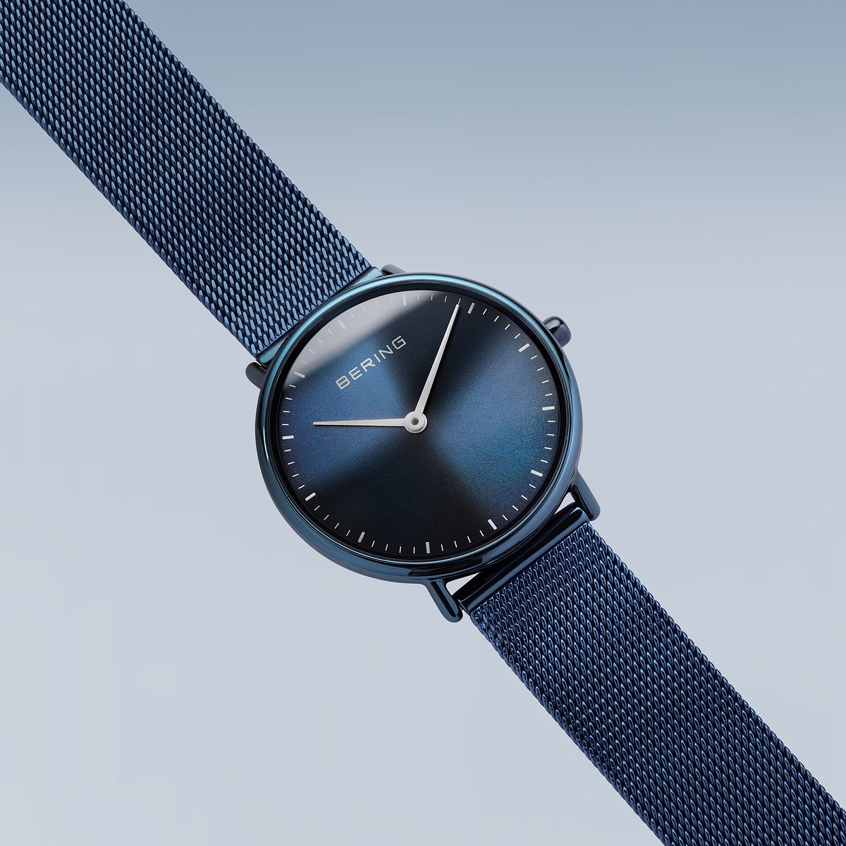 Bering Ultra Slim 29mm Blue Milanese Strap Watch