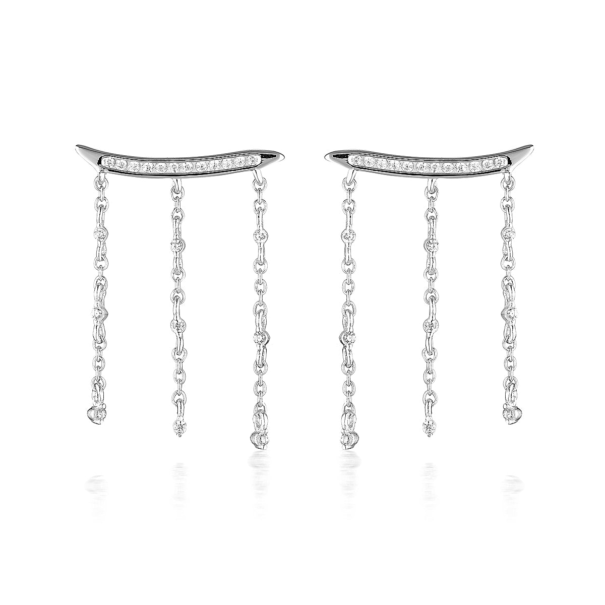 GEORGINI RED CARPET BILLBOARD EARRINGS SILVER