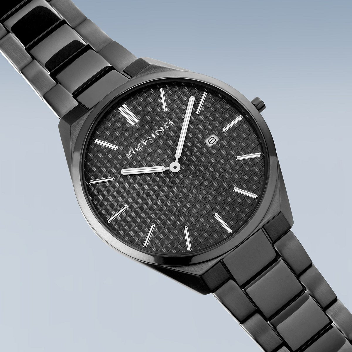 Bering Ultra Slim 40mm Grey Stainless Steel Strap Watch