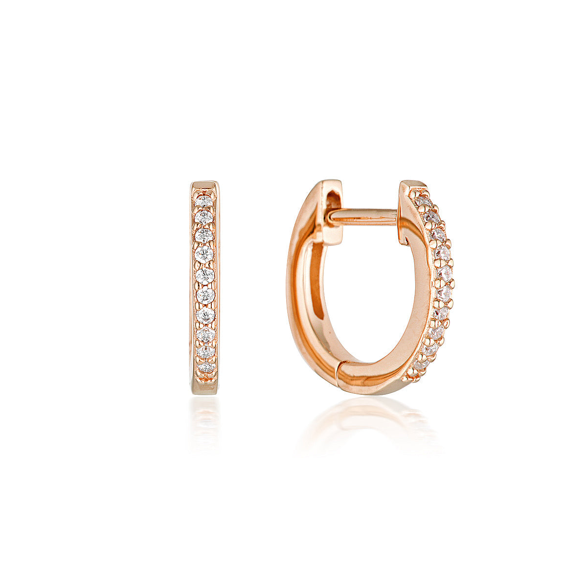 GEORGINI NOEL NIGHTS SHINE HOOP EARRINGS ROSE GOLD