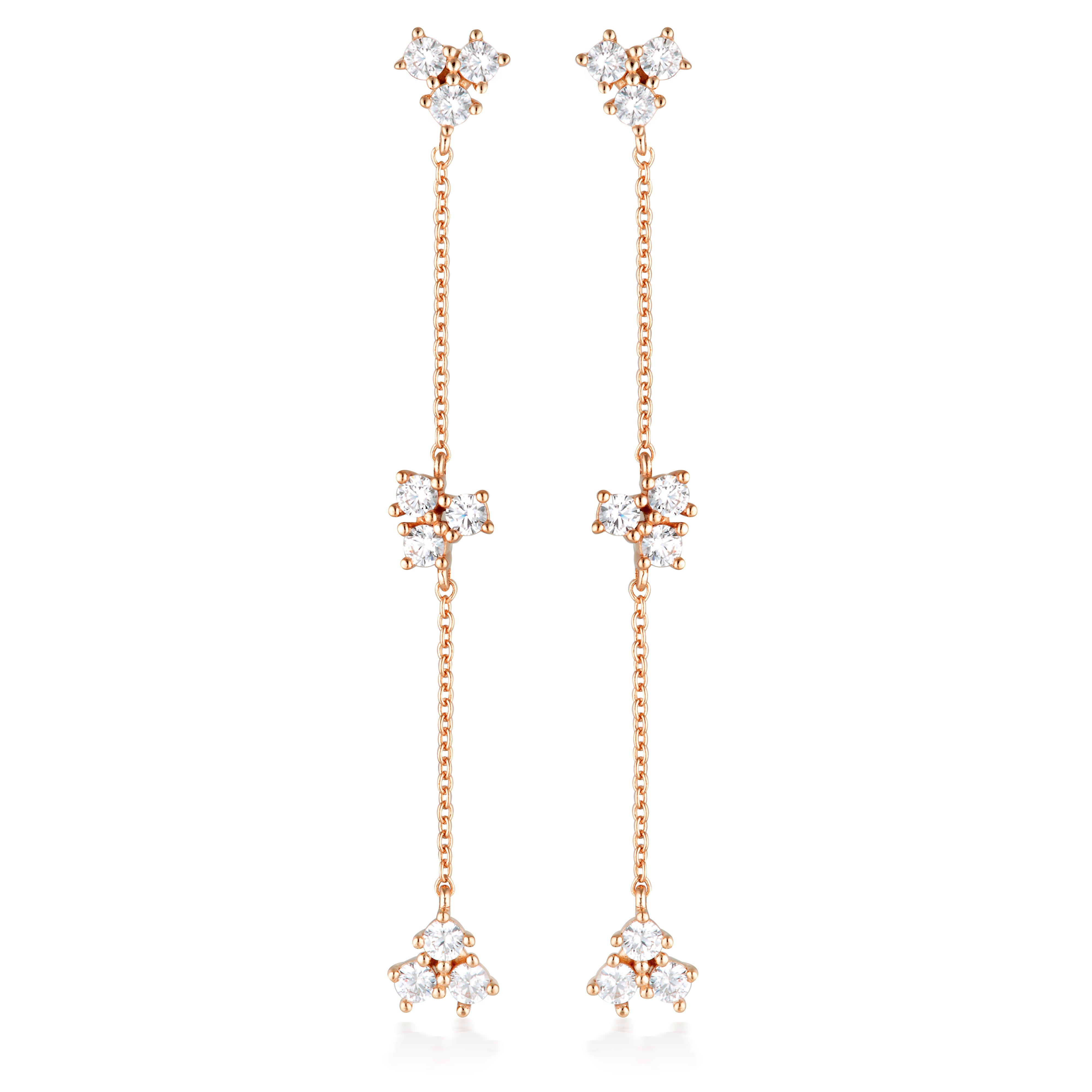 GEORGINI THE LAYERED EDIT TROIS EARRINGS ROSE GOLD