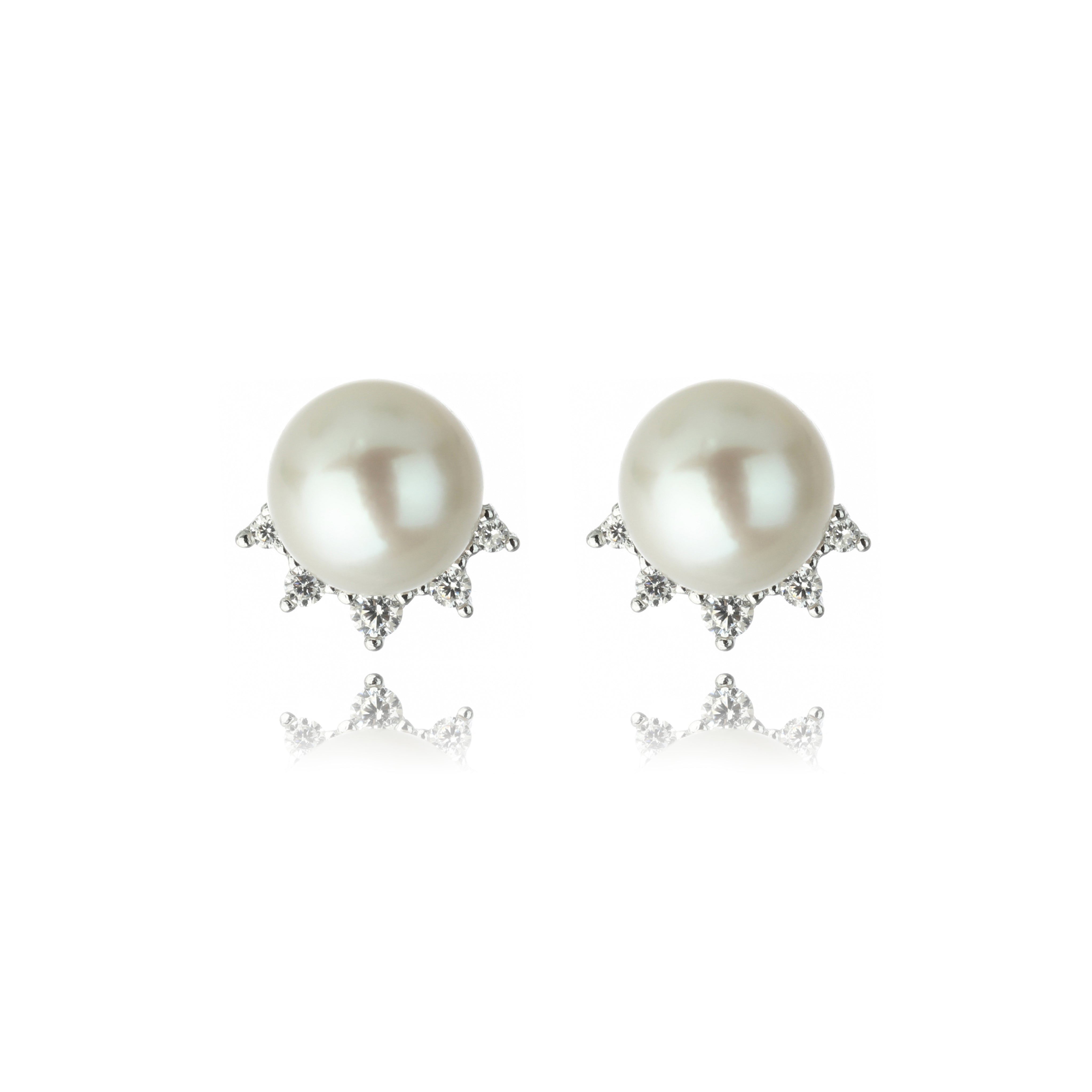 GEORGINI OCEANS COOGEE FRESHWATER PEARL EARRINGS SILVER