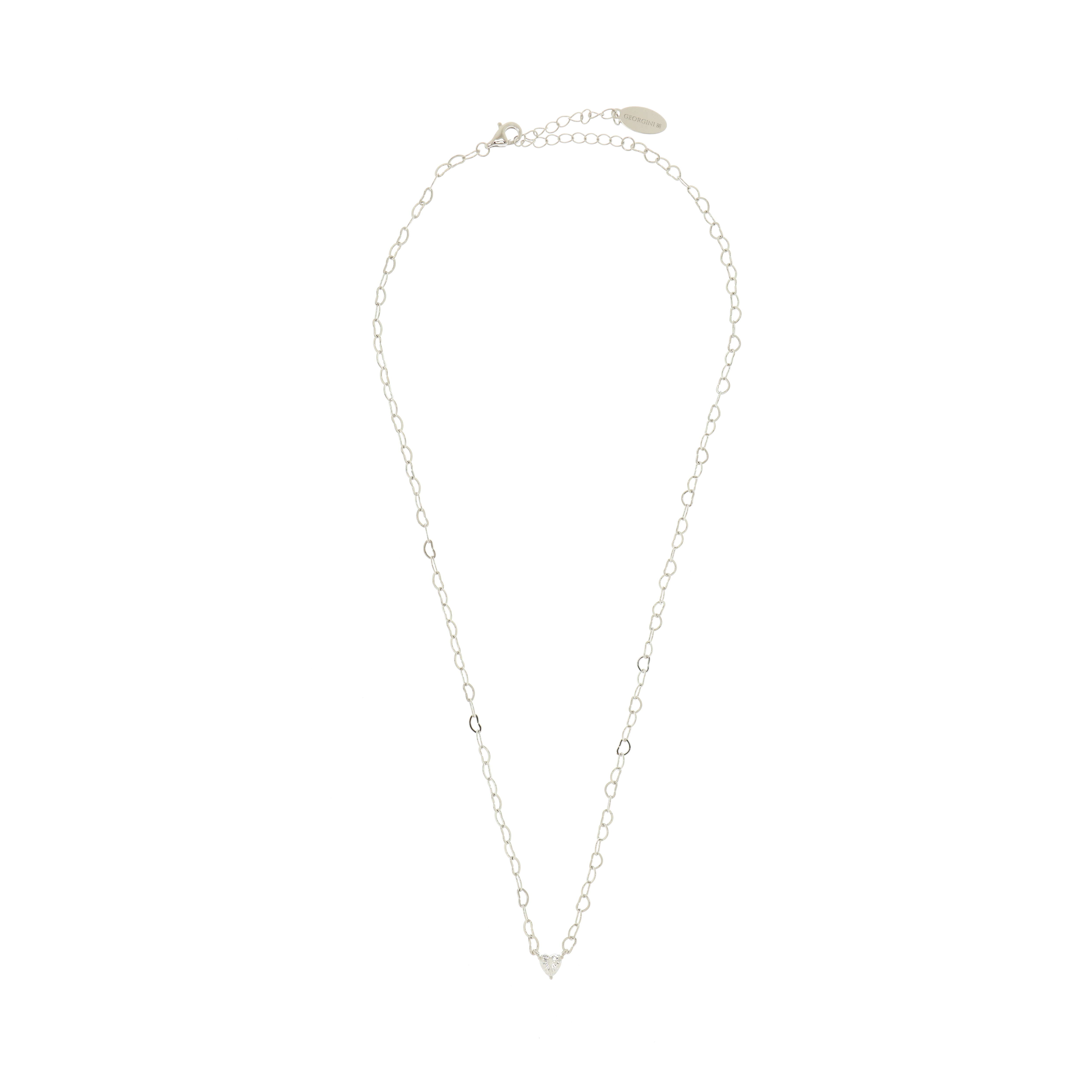 GEORGINI SWEETHEART HEART CHAIN NECKLACE SILVER