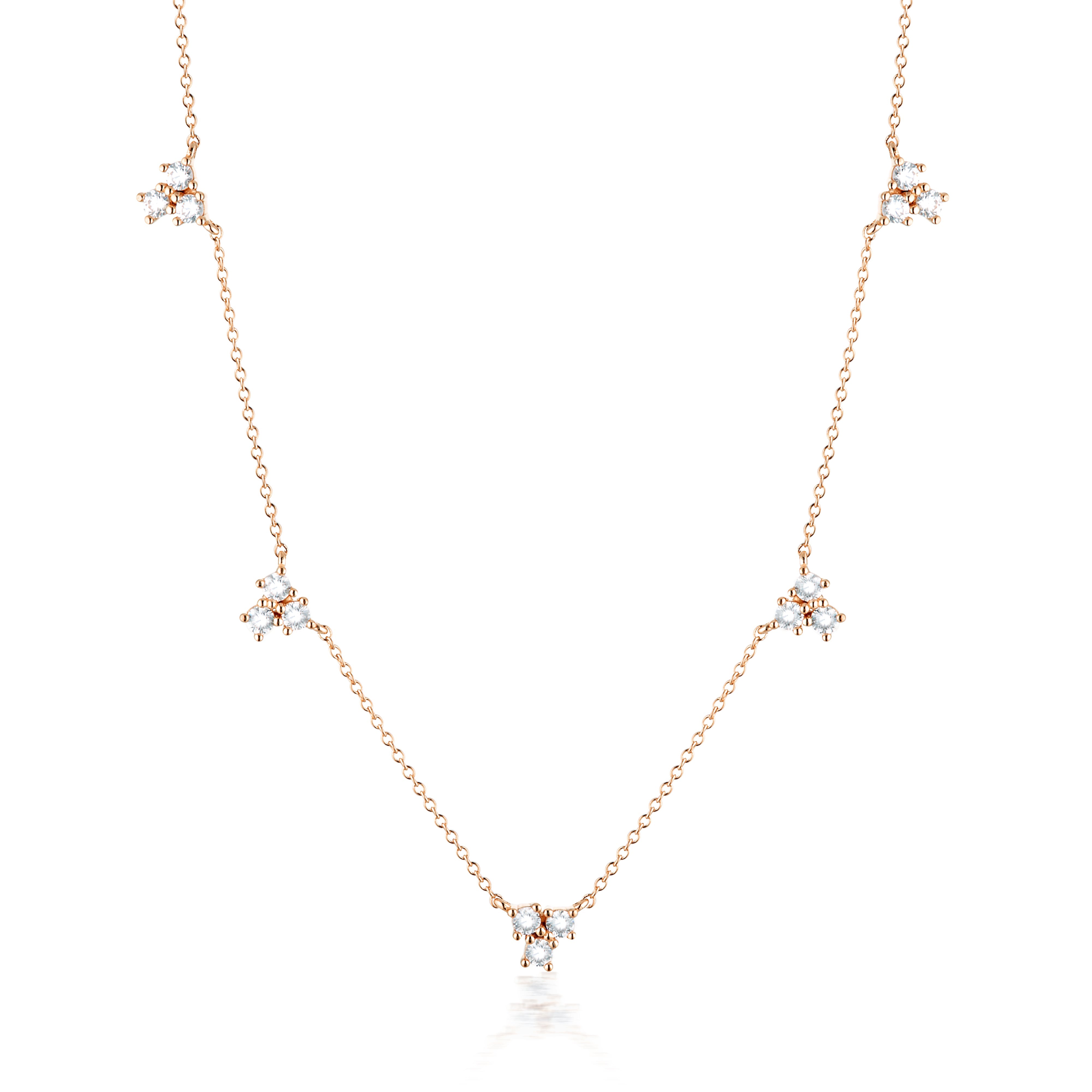 GEORGINI THE LAYERED EDIT TROIS NECKLACE ROSE GOLD