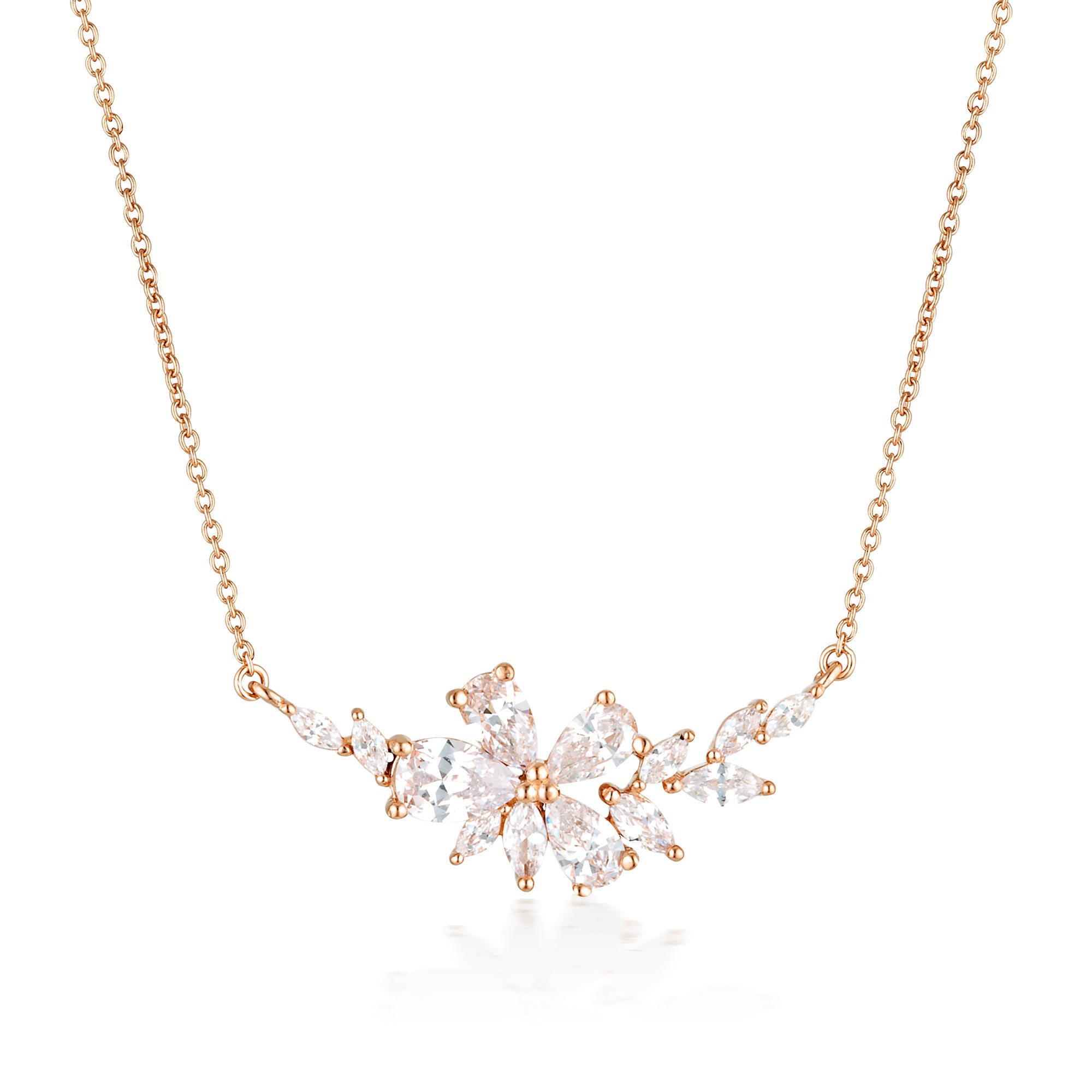 GEORGINI ICONIC BRIDAL HYACINTH NECKLACE ROSE GOLD