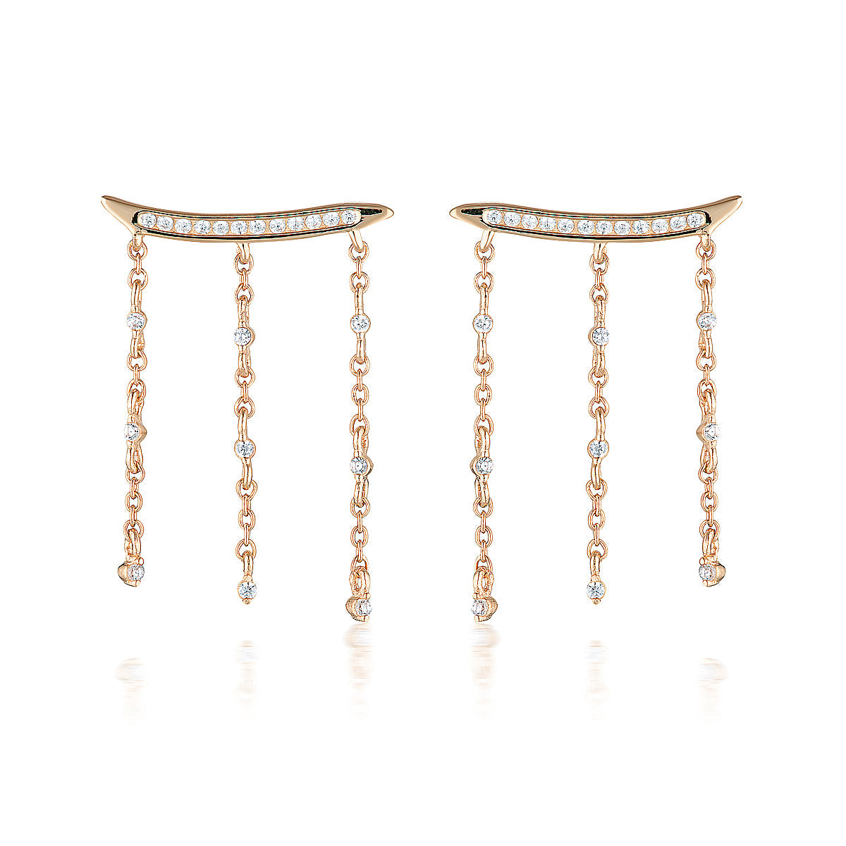 GEORGINI RED CARPET BILLBOARD EARRINGS ROSE GOLD