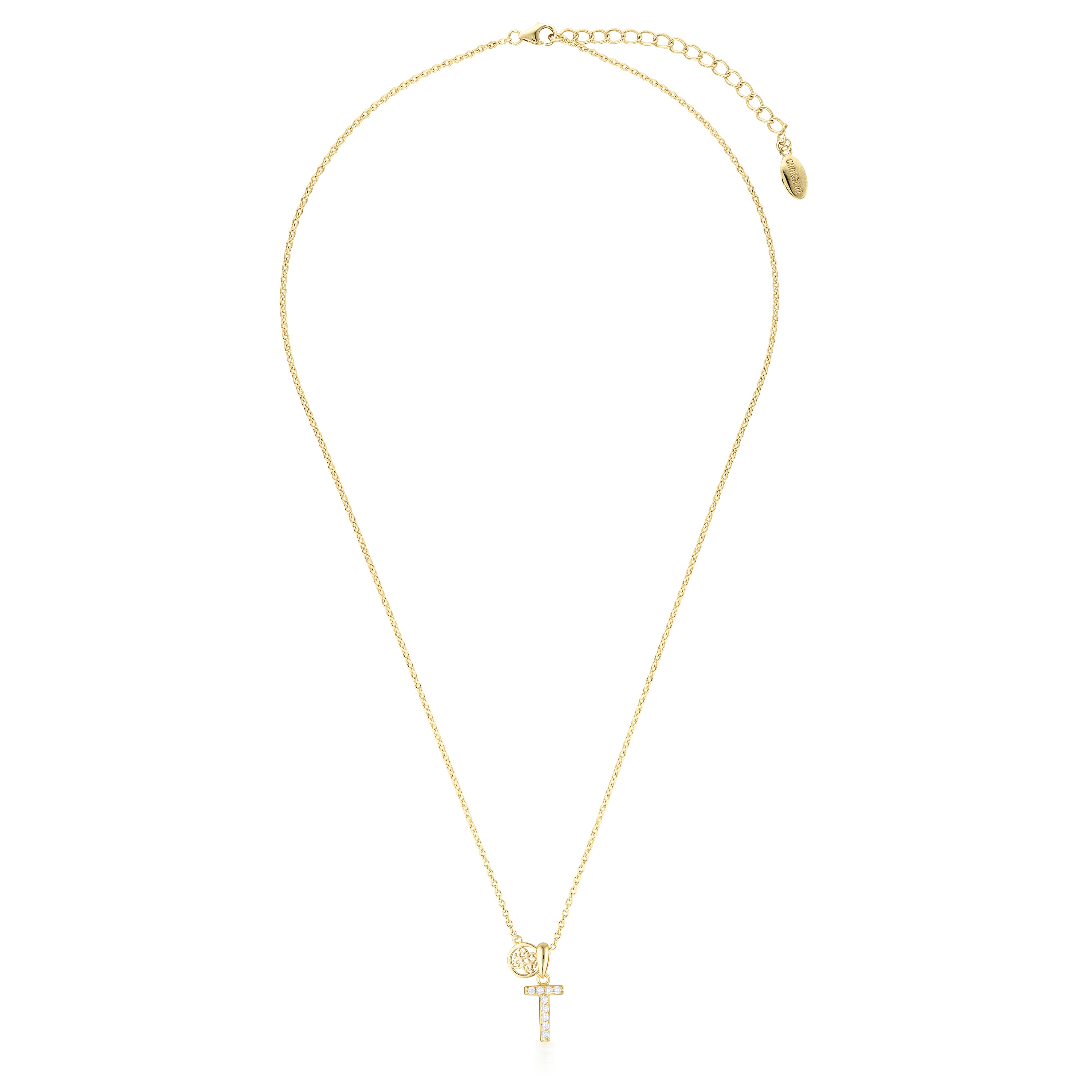 GEORGINI LUXURY LETTERS T INITIAL PENDANT GOLD