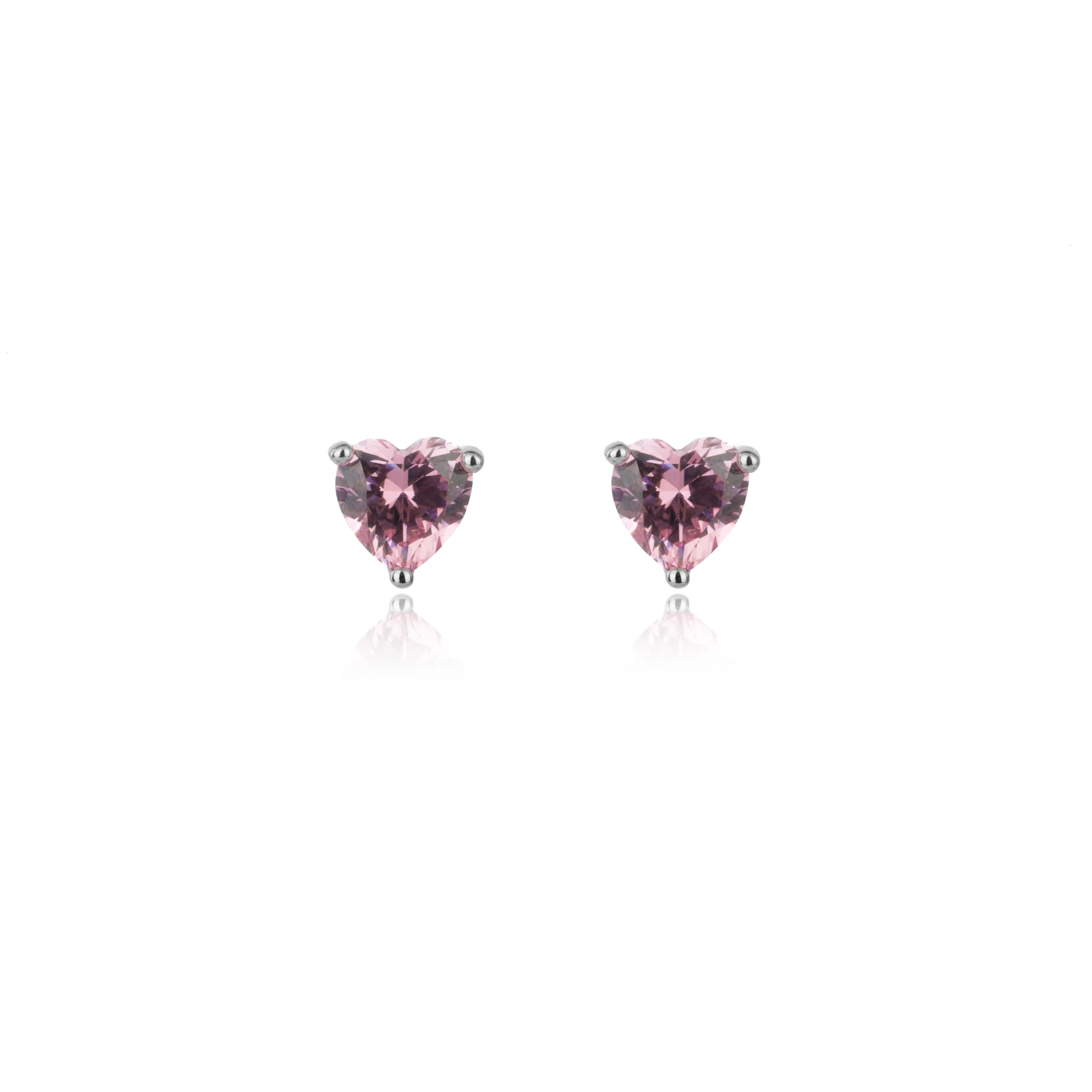 GEORGINI SWEETHEART HEART STUDS SILVER