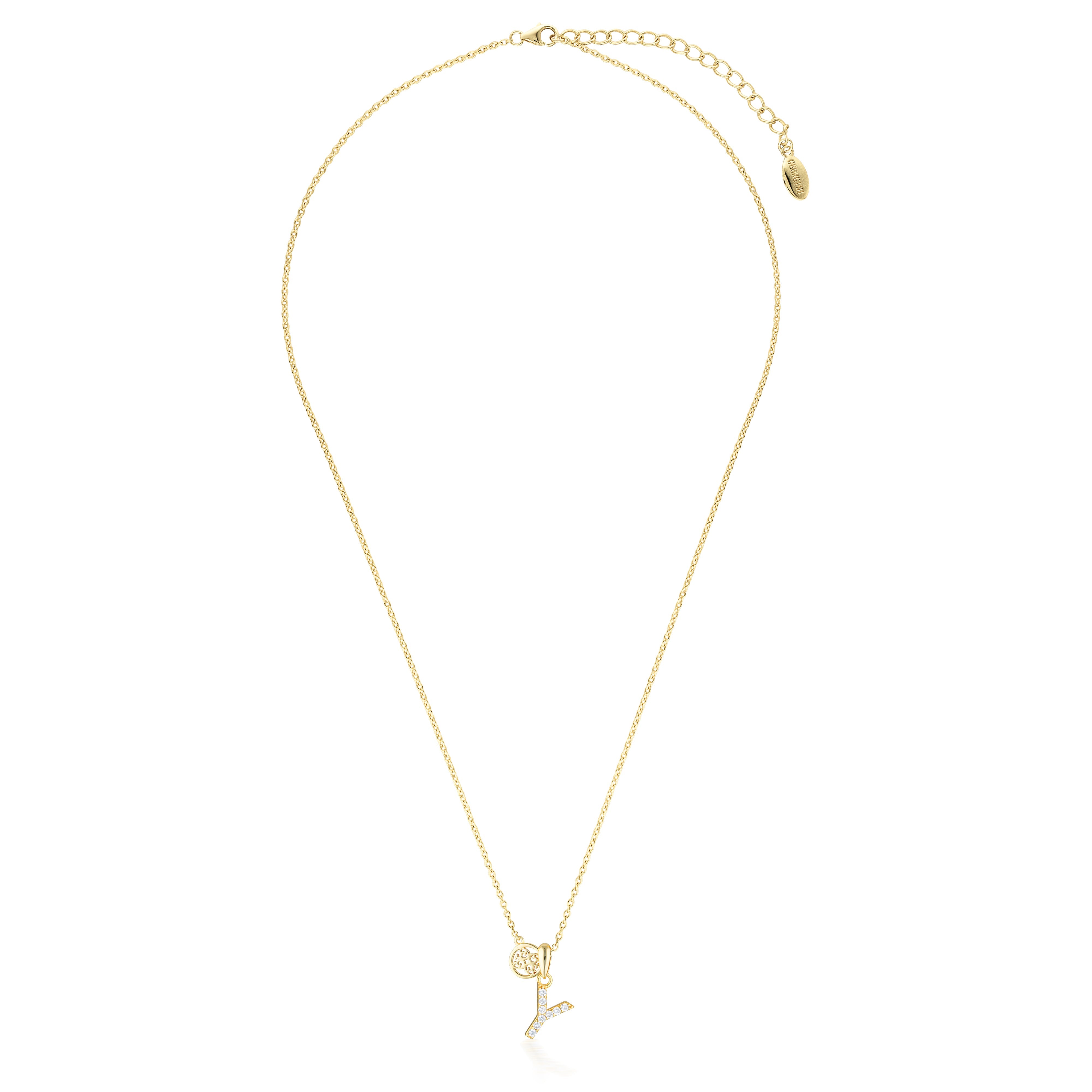 GEORGINI LUXURY LETTERS Y INITIAL PENDANT GOLD