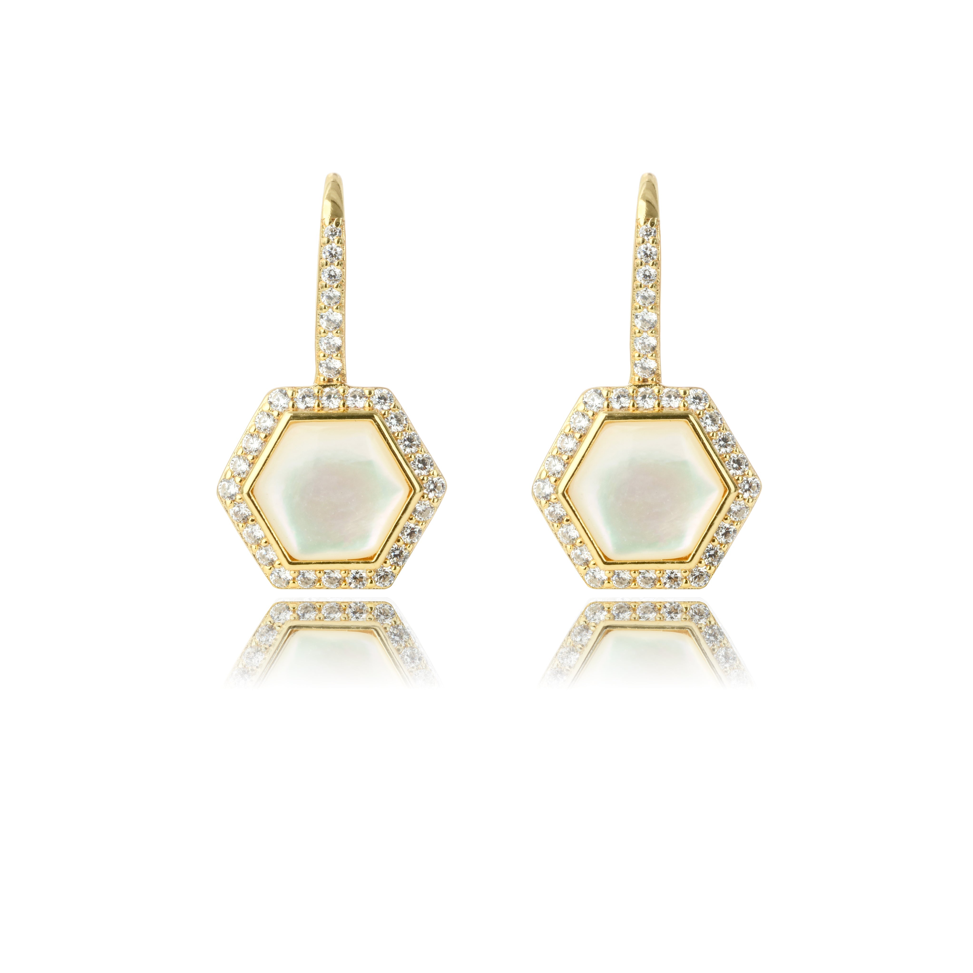 GEORGINI OCEANS TORQUAY MOTHER OF PEARL EARRINGS GOLD