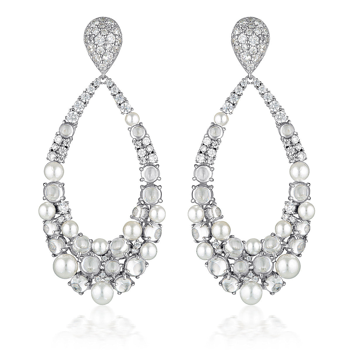 GEORGINI RED CARPET MET EARRINGS SILVER